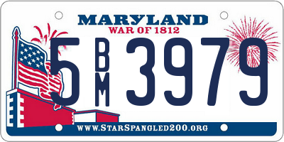 MD license plate 5BM3979