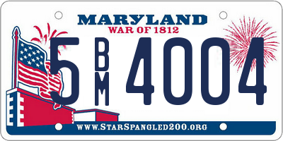 MD license plate 5BM4004