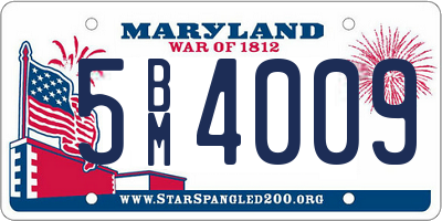 MD license plate 5BM4009