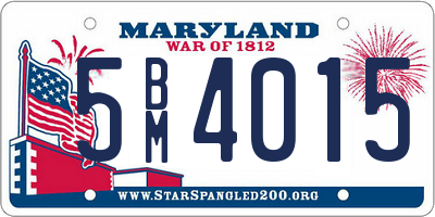 MD license plate 5BM4015