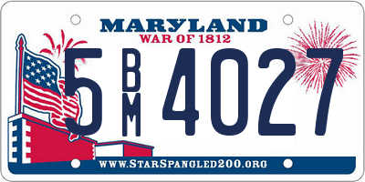 MD license plate 5BM4027