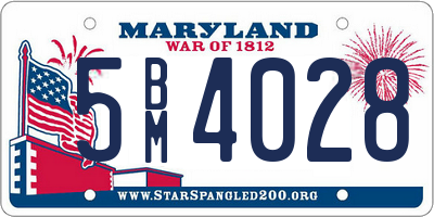 MD license plate 5BM4028
