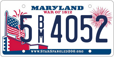 MD license plate 5BM4052