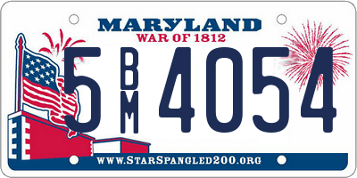 MD license plate 5BM4054