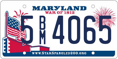 MD license plate 5BM4065