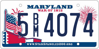 MD license plate 5BM4074