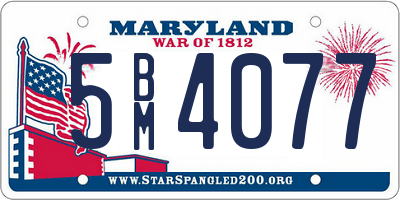MD license plate 5BM4077