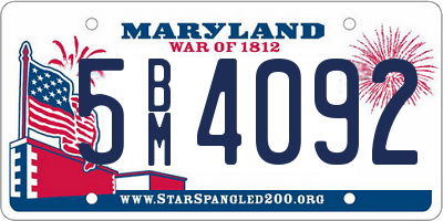 MD license plate 5BM4092
