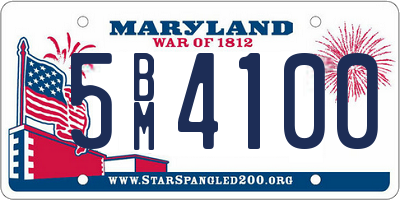 MD license plate 5BM4100