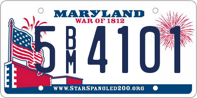 MD license plate 5BM4101