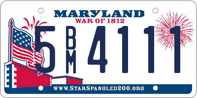 MD license plate 5BM4111