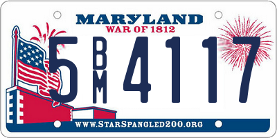 MD license plate 5BM4117