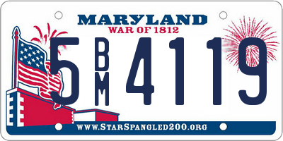 MD license plate 5BM4119