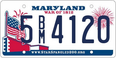 MD license plate 5BM4120