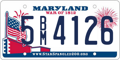 MD license plate 5BM4126