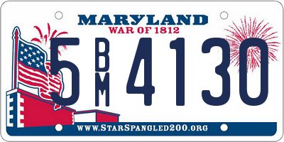 MD license plate 5BM4130