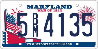 MD license plate 5BM4135