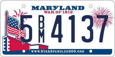 MD license plate 5BM4137