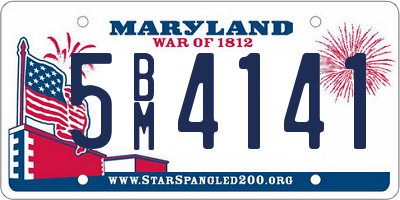 MD license plate 5BM4141