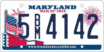 MD license plate 5BM4142