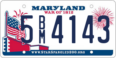 MD license plate 5BM4143