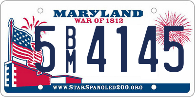 MD license plate 5BM4145