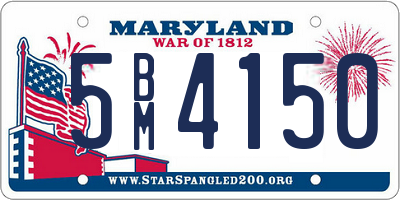 MD license plate 5BM4150