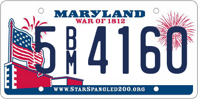 MD license plate 5BM4160