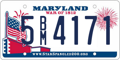 MD license plate 5BM4171
