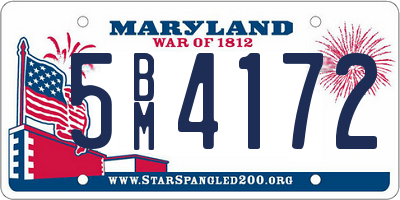 MD license plate 5BM4172