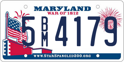 MD license plate 5BM4179
