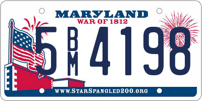 MD license plate 5BM4198