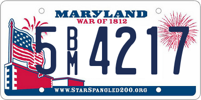 MD license plate 5BM4217