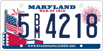 MD license plate 5BM4218