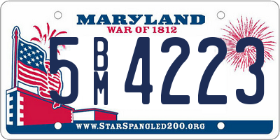 MD license plate 5BM4223