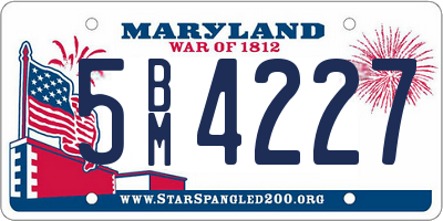 MD license plate 5BM4227