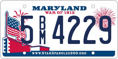 MD license plate 5BM4229