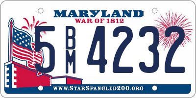 MD license plate 5BM4232