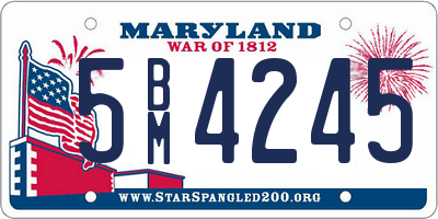 MD license plate 5BM4245