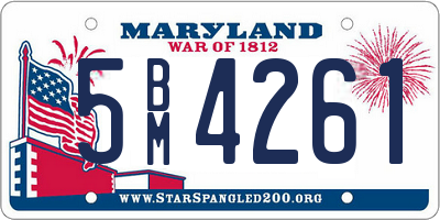 MD license plate 5BM4261
