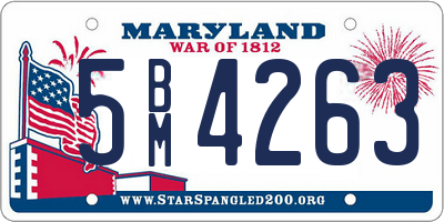 MD license plate 5BM4263