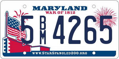 MD license plate 5BM4265