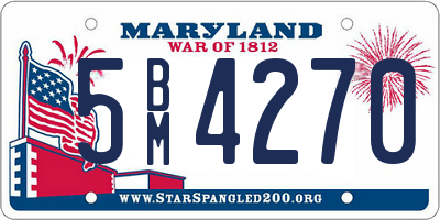 MD license plate 5BM4270