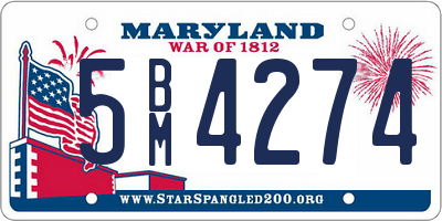 MD license plate 5BM4274