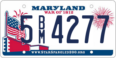 MD license plate 5BM4277