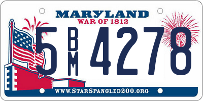 MD license plate 5BM4278