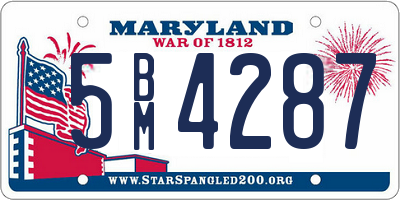 MD license plate 5BM4287