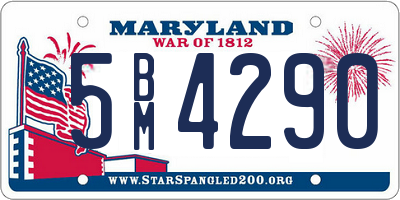 MD license plate 5BM4290