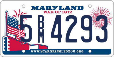 MD license plate 5BM4293