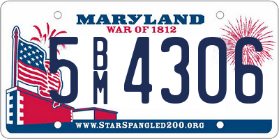 MD license plate 5BM4306